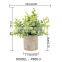 Wholesale 3 Pieces Artificial Eucalyptus Potted Plastic Plants Mini Green Plants For Office Desk Decoration Bonsai