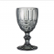 Grey Colored  Drinking Type And Wine Glass Different Embossed Pattern Glass Goblet