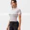 Wholesale New High Neck Slim Fit Sport Yoga Shirt Ladies Gym Fitness Wear Short Sleeve Top Sweat-Wicking Crop Tracksuit