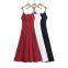 Purely sensual, with padded cups and backless design, this halter-neck dress features a sexy high-waist style and is suitable for summer seaside and beach settings. It is a long dress.