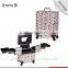 Professional Salon Beauty Box Pvc Cosmetic Makeup Kits Case With Rolling Wheels