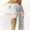 Autumn Half Sleeve 100% Cotton White Sheer Lace Tops with Embroidery Details