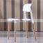 Colorful Modern Outdoor Plastic Chair With Wood Legs Plastic Office Chair Simple Chair Plastic                        
                                                Quality Choice