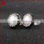Factory wholesale fashion lady pearl clip-on earrings in silver sterling jewelry with gun- black CZ                        
                                                Quality Choice