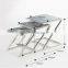 Shunde Factory Supply Natural Black Glass Top Stainless Steel Leg Coffee Table