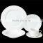 20pcs embossed white porcelain dinner set
