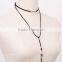 Delicate simple style suded pendent long necklace