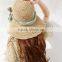 Beautiful print ribbon girls sun caps for summer women straw hat with bowknot                        
                                                Quality Choice