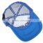 blue 5panel high quality curved brim screen print trucker hats