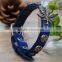 LM361 Colorful Genuine Leather Bracelet With Leaf Charm Belt Buckle Bangle Wholesale