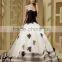 Manufacture wholesale high quality White & black wedding dress DM-024 Custom made bridal dress big size