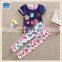 2 colors (TS220) Neat brand 2-6Y new design embroidery kids sets butterfly printed summer baby girls suits