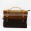 High quality custom fashion men's real leather business messenger laptop bag