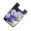 2016 Novelty flexible custom made silicone mobile phone card with adhesive back, phone case card holder