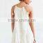 White Pretty Design Double With Crochet Inset Midi Dress for 2016 Women