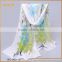 100% pure silk Mixed color flower printing korean popular scarf for gift