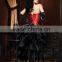 Long Sexy Black Pleated Girl Skirt High Fashion Side Slit Skirt Woman Tutu Skirt