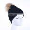 Winter Hats With Fur Pompoms/wool Knitted Hat for Women KZ160050