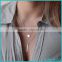 2016 Women's Fashion Jewelry Simple Design Chain Charm Gold Plated Sterling Silver Multi Layers Bar Coin Necklace