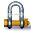 drop forged hardware tempered alloy steel/carbon steel lifting hoist DX shape high strength shackle(alloy steel)