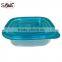 Eco-friendly PP shallow square food disposable storage container 3PK plastic storage box