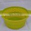FDA&LFGB Approved Food Grade Silicone Collapsible Colander Silicone Food Strainer