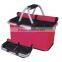 Polyester Collapsible Market Basket with Pocket