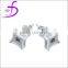 wax micro setting 925 silver earrings with AAA CZ stone, factory price sterling silver stud earrings