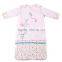 100% cotton baby child sleeping bag with detachable sleeve for four seasons pink girl