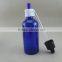 1oz blue Glass eliquid dropper bottle with childproof cap