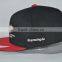 Guangzhou hat factory professional custom 100% surface/black and red/embroidery logo/flat brim hat