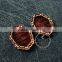 18*13mm setting size vintage style natual log wood bezel carving flower pendant setting DIY findings supplies 1421083
