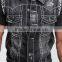 High quality black stone wash distressed denim jacket for man (LOTJ302)