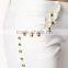 Stud Trimmed women denim Skinny Jeans (LOTX238)