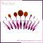 New design professional oval make up brush set 10 pcs toothbrush kit good quality makeup toothbrush set