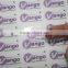 logo print transparent plastic label