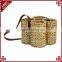 Custom compartments hand woven hanging wine basket wine bottle holder