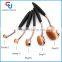5Pcs Rose Gold Pro Beauty Toothbrush Shaped Oval Cream Puff Makeup Brush With Window Box
