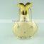 wholesale Ceramic Craft, electroplated gold ceramic vase with iron stand