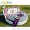 Brown outdoor wicker day bed sofa lounge round sunbed