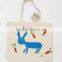 Fashion custom hand painted cute crazy cat cotton canvas tote shoulder bags
