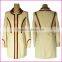 Women's winter worsted long coat with PU hemed new design casual coats