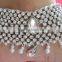 Silver crystal broad payal ANKLETS pair feet bracelet