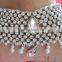 Silver crystal broad payal ANKLETS pair feet bracelet