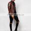 2016 Men's Black Dust Leather Biker Jacket With Quilting