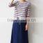 2016 new fashion all match loose half sleeve striped t-shirts for ladies