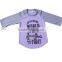 high quality kids clothes baby girls long sleeve t-shirts grey purple letter print baby raglan sleeve