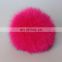 Hot pink real fox fur pompom fashion fur plush pompon accessory