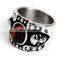 Fashion Onyx Stone Men Silver Titanium Ring