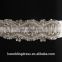 LB0003 Quality fabric best handmade High end appliqued pearl and rhinestone strip for wedding belt 2015